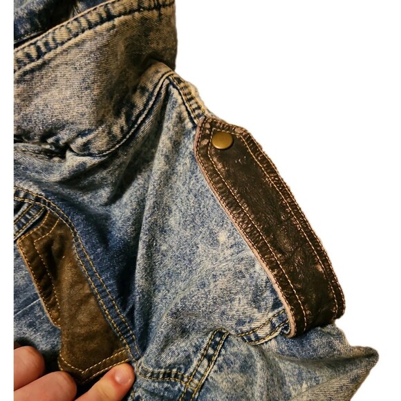 Reboundi Vintage Women’s Dress Leather and Denim Made in USA, Size 3/4 - Picture 7 of 10